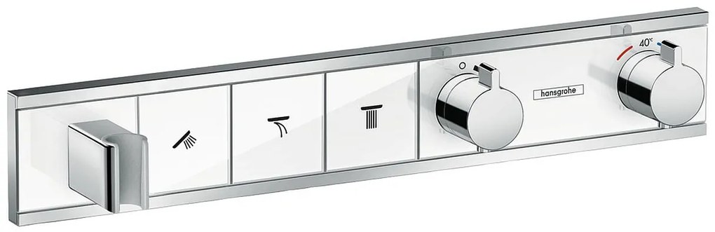 Hansgrohe RainSelect baterie cadă-duș ascuns cu termostat crom-alb 15356400