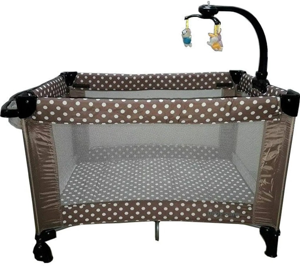 Patut Pliant, Tarc copii Baby Care™ NEST, Pliabil pe 2 Niveluri cu muzica si Masa infasat, Jucarie Carusel cu jucarii din plus, geanta transport