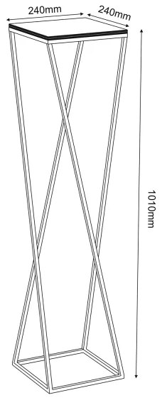 Suport de flori 100x24 cm negru