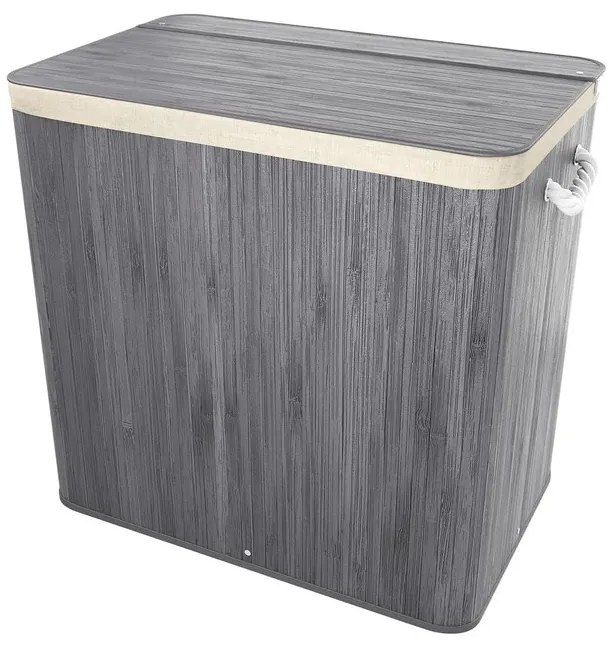 Juskys Coș de bambus Curly 150 L - gri