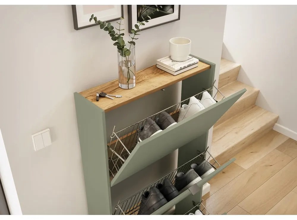 Pantofar taupe cu deschidere înclinată 71x127x22 cm Ameca – Germania