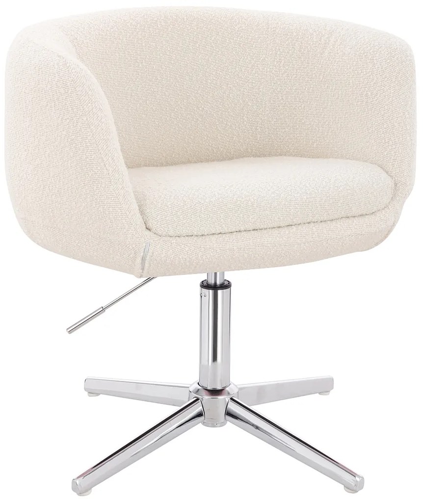 HR333CROSS Scaun Boucle Crem cu Bază Cromata