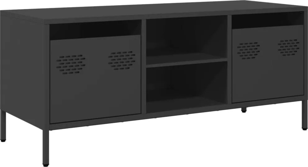 vidaXL Dulap TV, negru, 101,5x39x43,5 cm, oțel laminat la rece