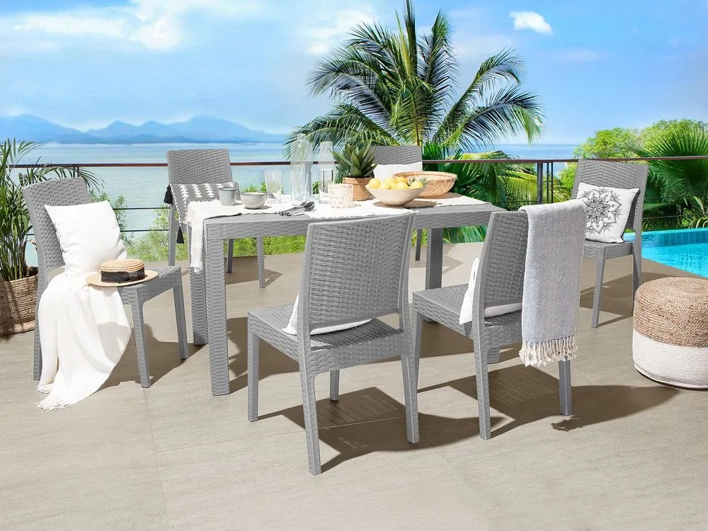Set de masă pentru grădină Fossil (gri deschis) (pentru 6 persoane). 1011768