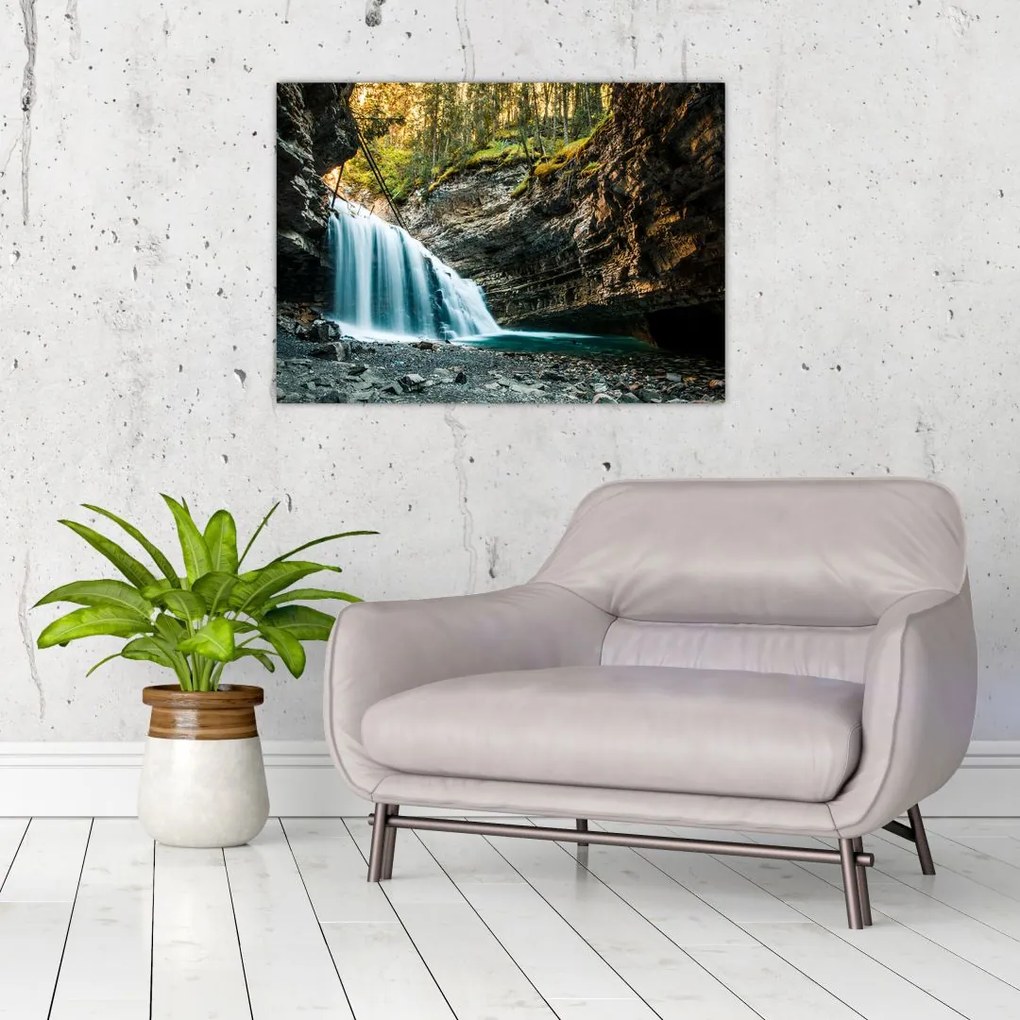 Tablou cu cascada de pădure (70x50 cm)