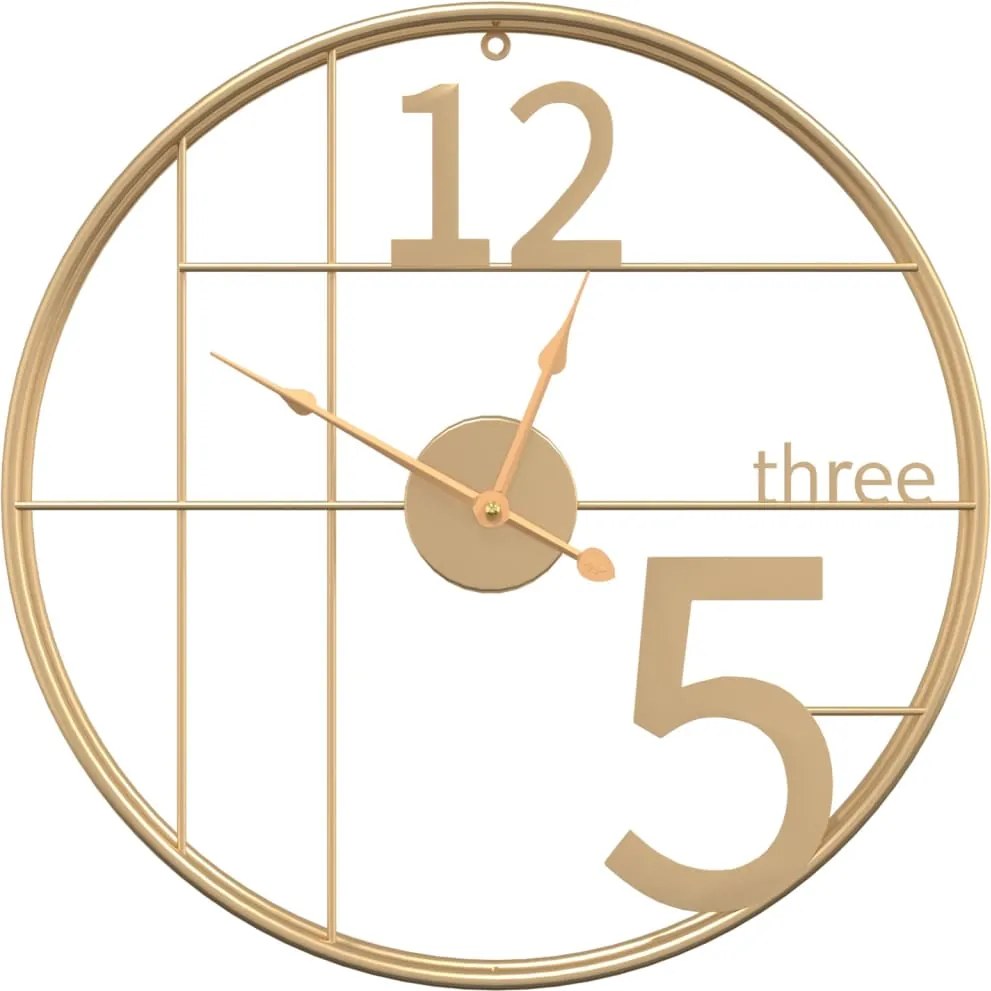 vidaXL Ceas de perete, auriu, 50 cm, fier