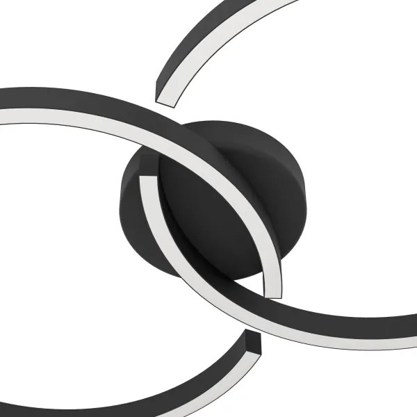 Plafonieră LED RGBW dimabilă Eglo 900955 AMANDOLO 19,5W/230V negru + telecomandă