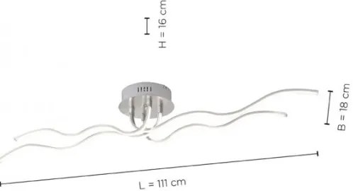 Lustră LED aplicată JUST LIGHT. 15126-55 WAVE LED/29,4W/230V crom