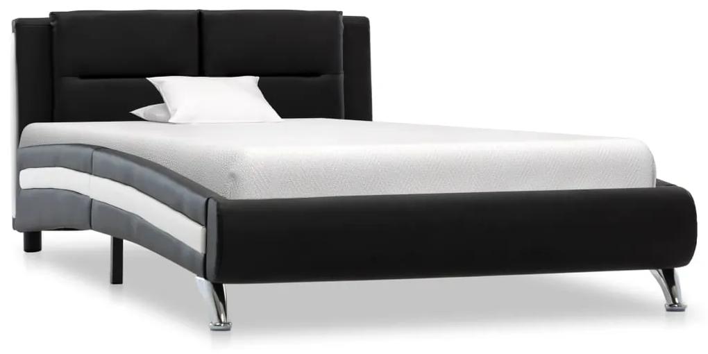 286835 vidaXL Cadru de pat, negru, 90 x 200 cm, piele ecologică