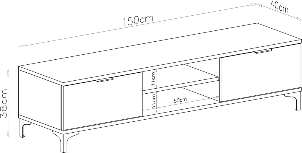Mazzoni Comodă TV LANA RTV-150 Nuc Elegant - SUB TV ÎN CAMERA DE ZI