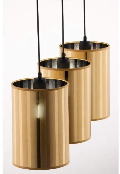 Jupiter 2092 - Lustră suspendată pe cablu CORTINA 3xE27/15W/230V auriu/negru