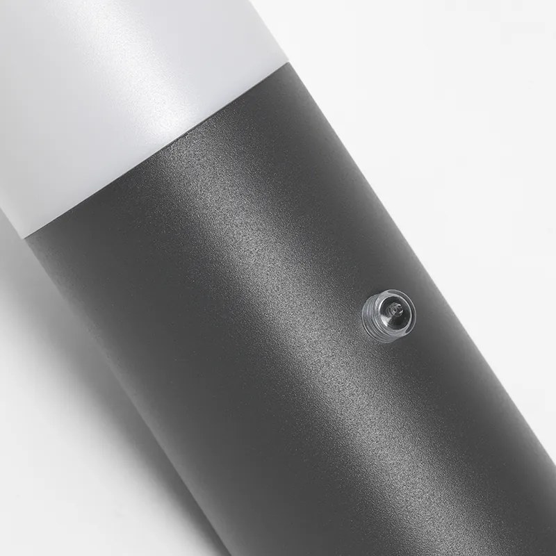 Lampa de perete exterioara moderna gri inchis IP44 cu senzor de crepuscul - Rox