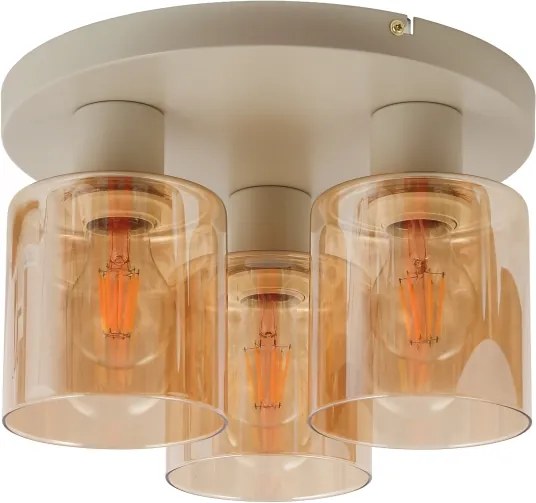 Brilliant - Lustră aplicată LYSKA 3xE27/20W/230V Ø 31 cm crem/fumuriu