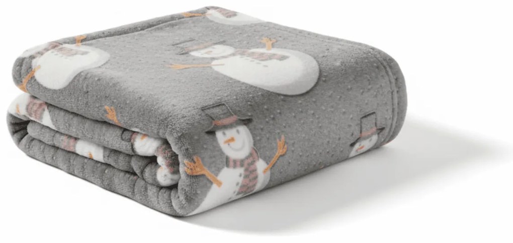 Patura pufoasa de Craciun luminata SNOW BUDDY, gri Dimensiune: 150 x 200 cm