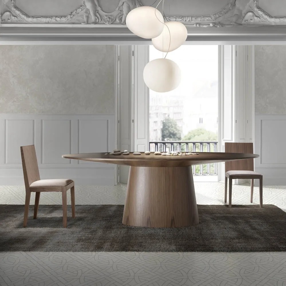 Masa ovala Walnut Veneered, 220x110cm AC-LE015