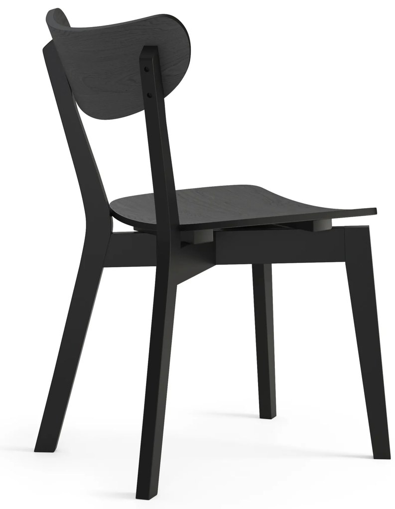 MAZZONI EXPORT ROXY Negru - SCAUN DE LEMN PENTRU SALON SUFRAGERIE BUCĂTĂRIE RETRO