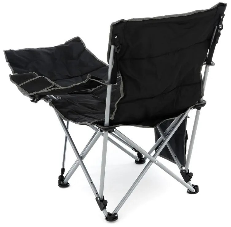 Set de 2 scaune de camping cu suport pentru picioare , negru