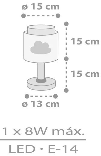 Veioză pentru copii BABY DREAMS 1xE14/8W/230V gri Dalber 76011E