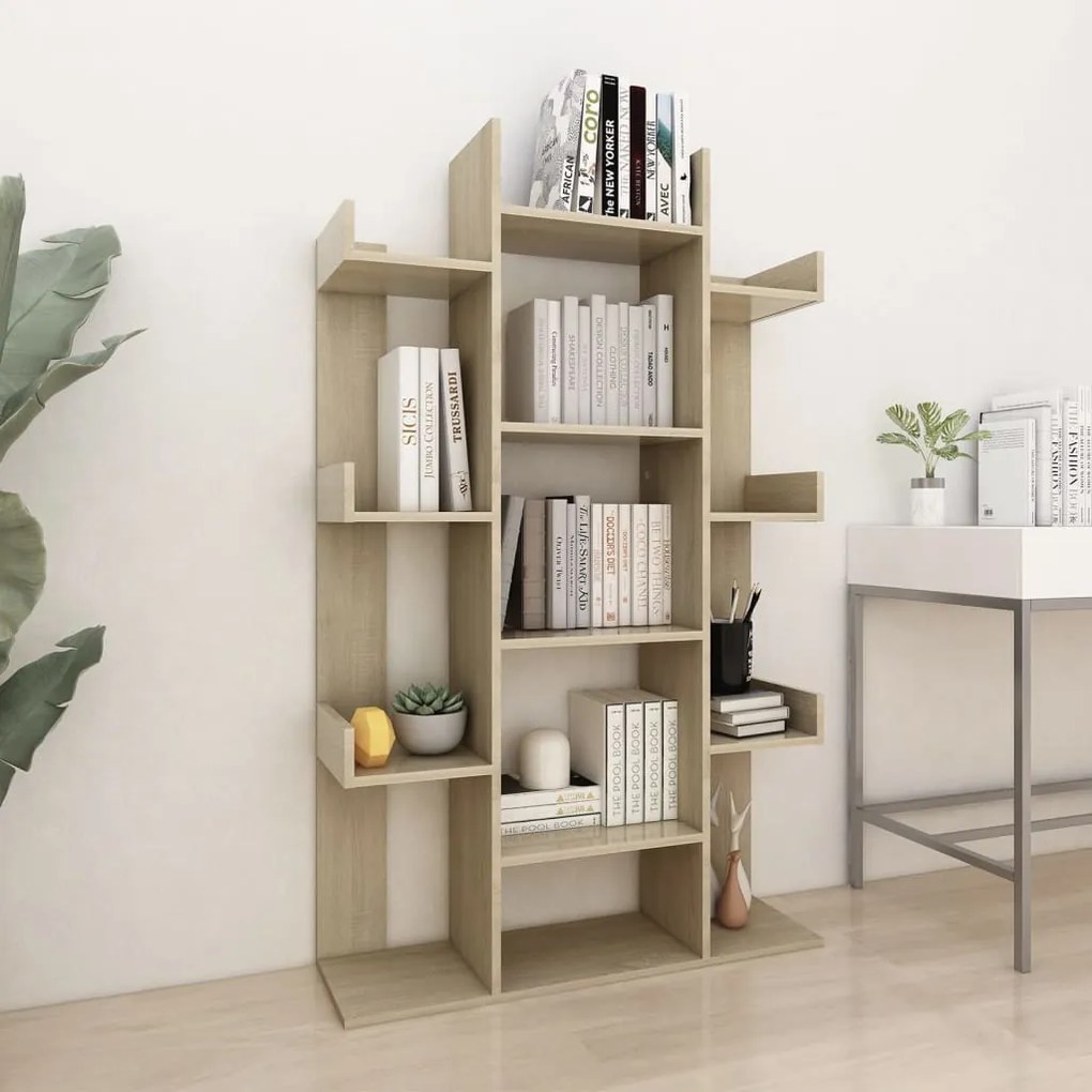 808903 vidaXL Bibliotecă, stejar sonoma, 86x25,5x140 cm, PAL