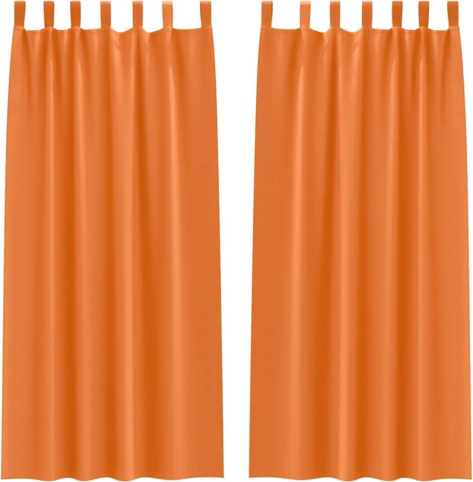 vidaXL Perdele Opaque cu Inel 2 pcs Portocalie Aprinsă 245 x 140 cm