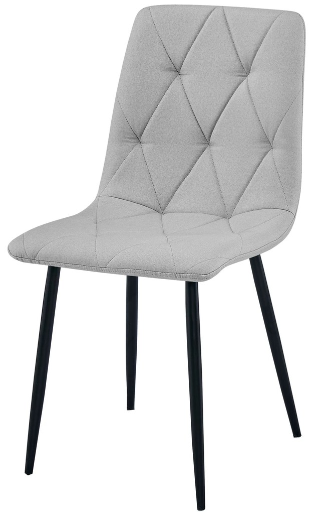 Scaun dining LIBRA gri deschis cu picioare negre