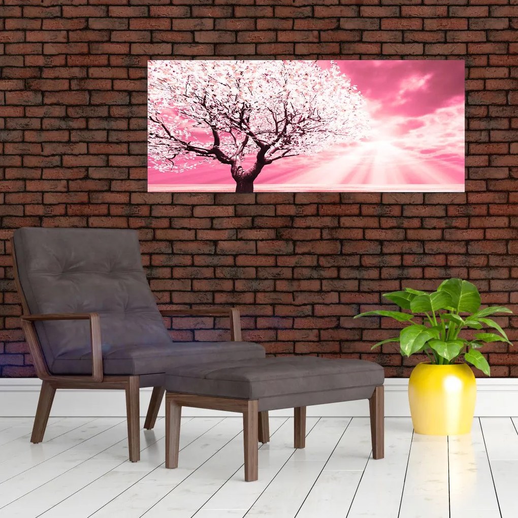 Tabloul cu pomul roz (120x50 cm)