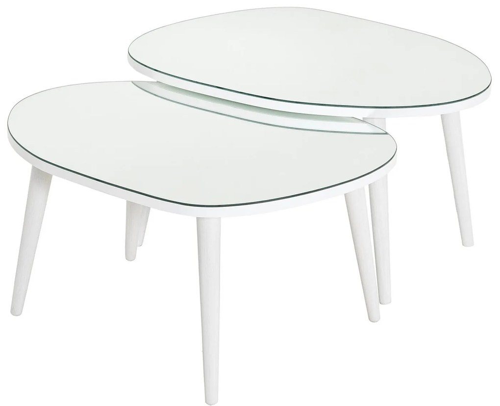 Set 2 buc măsuțe de cafea Gustavo (Alb). Promo -20%. 1088421