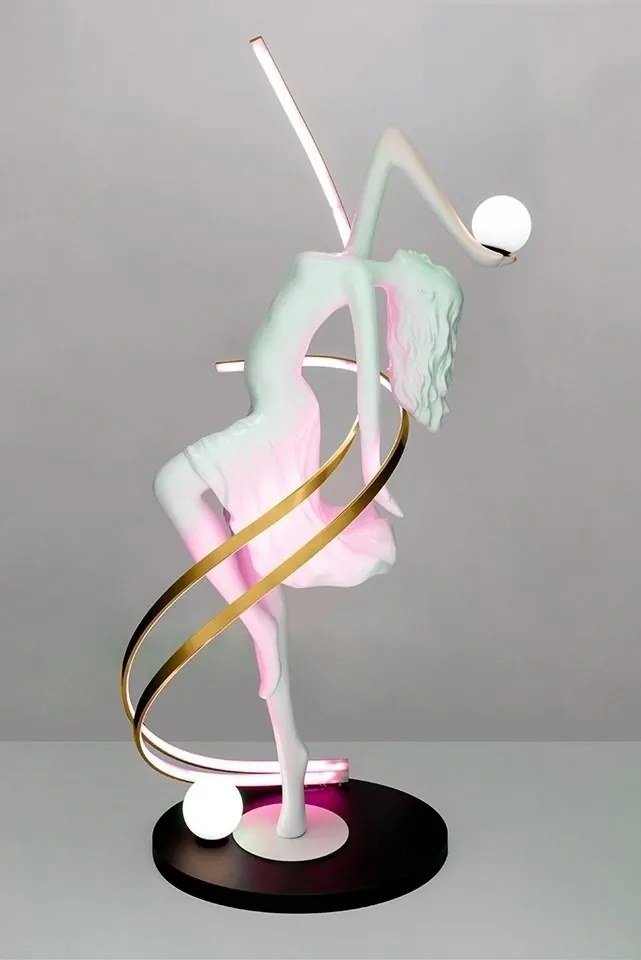 Lampa de podea decorativa cu design original cu LED RGB Balerina White