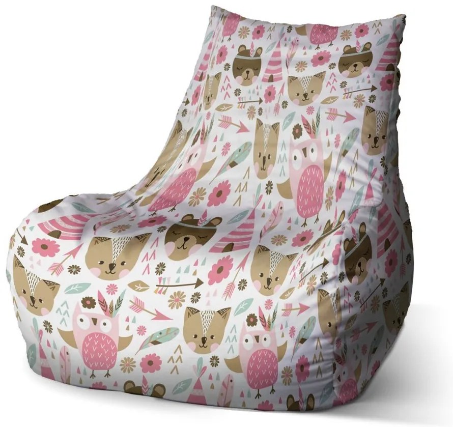 Sac de șezut Bean animăluțe de pădure - pentru copii, colorat