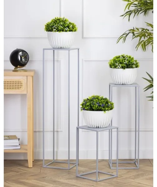 Suport de flori 100x24 cm gri