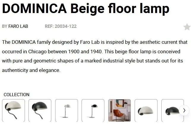 Lampadar/Lampa de podea metal stil industrial DOMINICA negru/bej