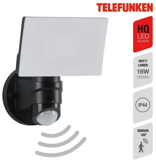 Aplică LED de exterior cu senzor Telefunken 304305TF LED/24W/230V IP44