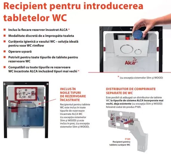 Set rezervor WC cu cadru incastrat Alcadrain AM101 1120 si clapeta M770 alb plus vas WC Fluminia Paris cu capac softclose