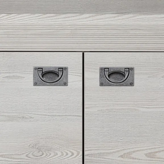 Comoda Casablanca Loft Cu 2 Usi Si 3 Sertare Gri Antic, 177 Cm