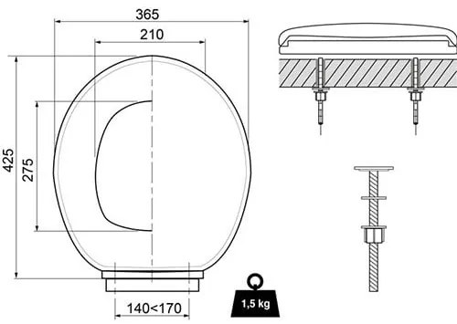 Capac WC Wirquin First PP soft-close, alb - 20718747