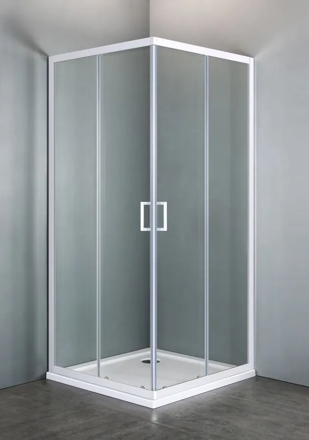 ROMSTAL Cabina dus, romstal, square2, patrata, sticla securizata 6mm, transparenta, profil alb, 80x80x190 cm