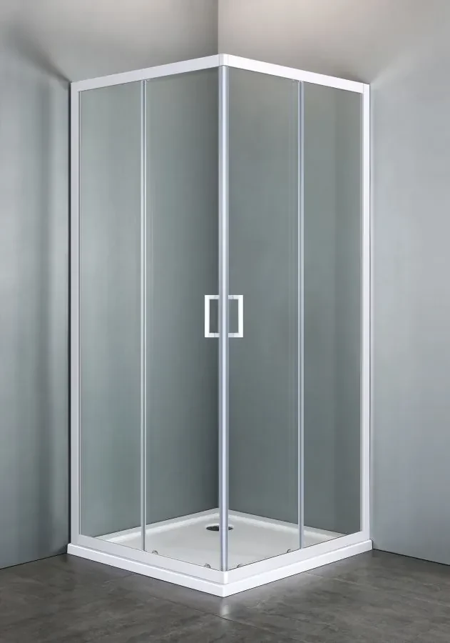 ROMSTAL Cabina dus, romstal, square2, patrata, sticla securizata 6mm, transparenta, profil alb, 80x80x190 cm
