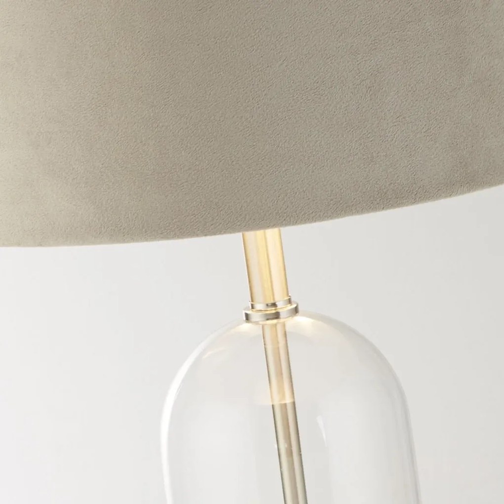 Veioza/Lampa de masa design decorativ Oxford nickel/taupe