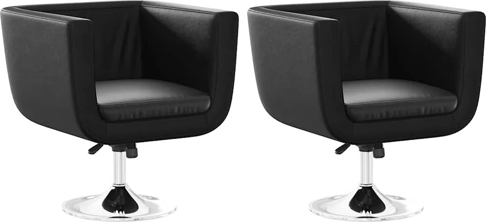vidaXL Scaune de bar, 2 buc., piele artificială, negru