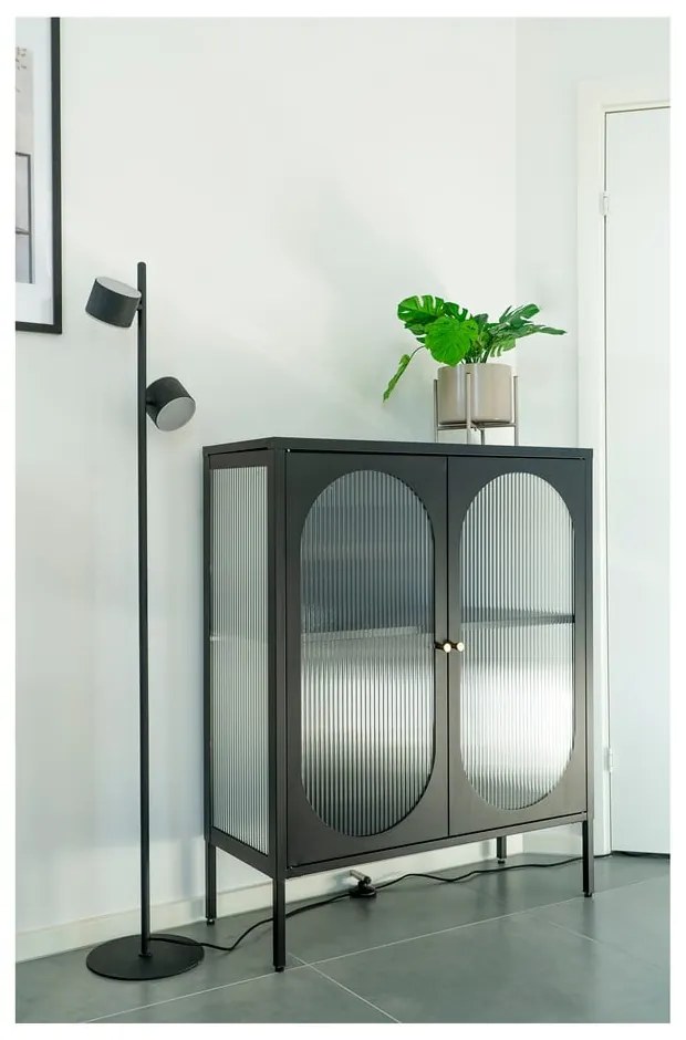 Vitrină neagră din metal 90x110 cm Adelaide – House Nordic