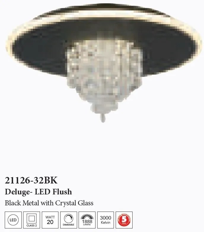 Plafoniera LED design elegant Deluge negru