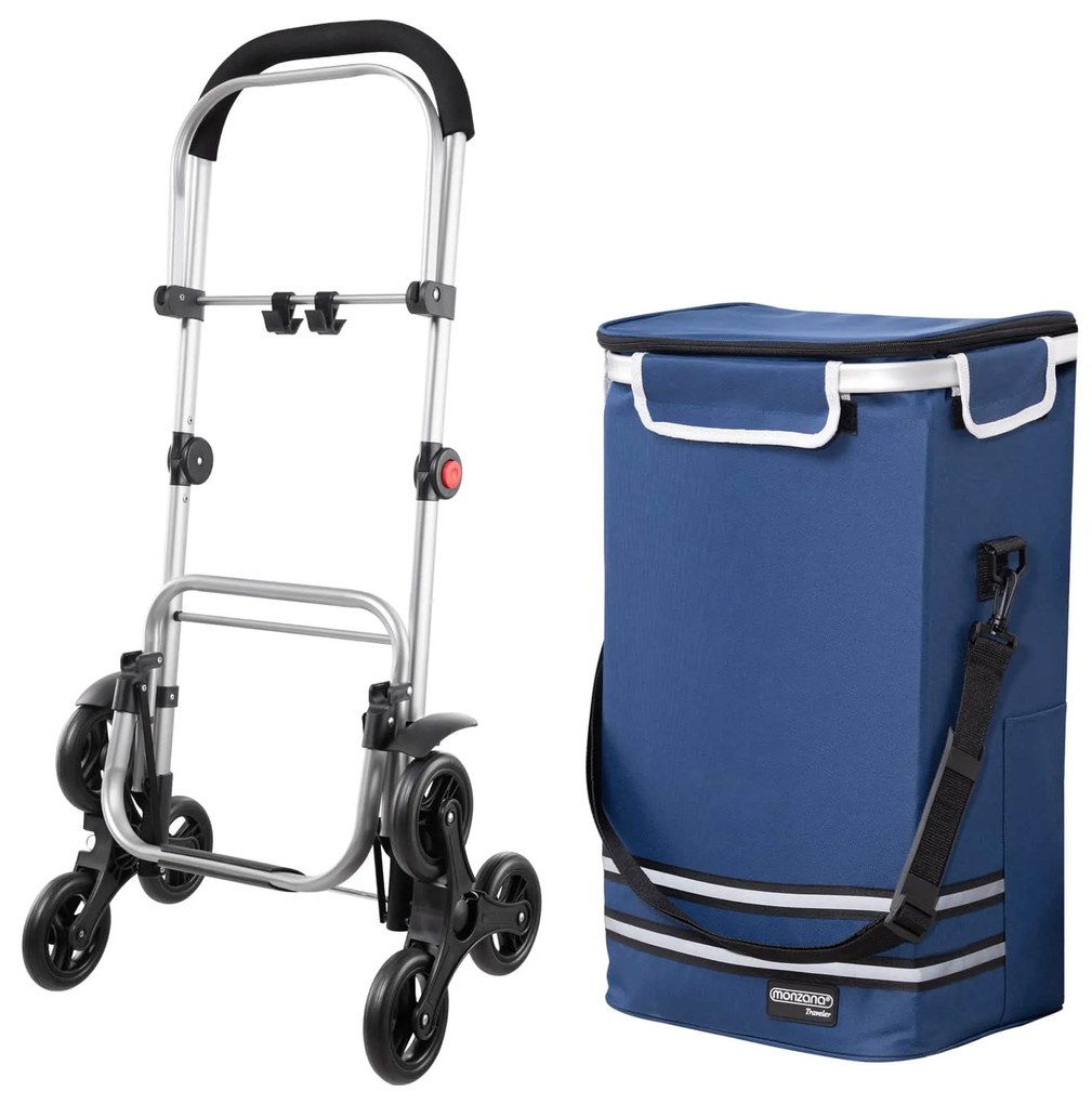 Deuba Coș de cumpărături cu roți - albastru