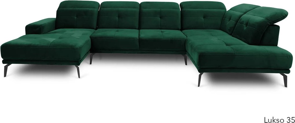 Colțar lemn masiv Formă U Bergamo 350x201cm Personalizabil