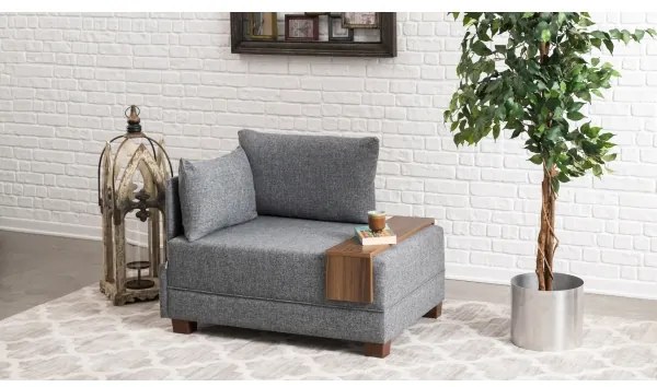 Fotoliu colțar TULA, gri, stânga