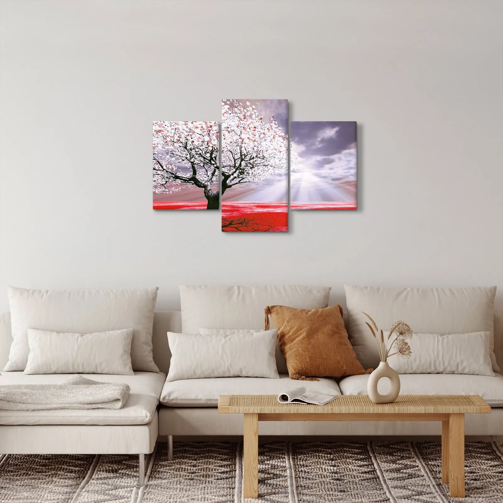 Tablou cu pomul roșu (90x60 cm)