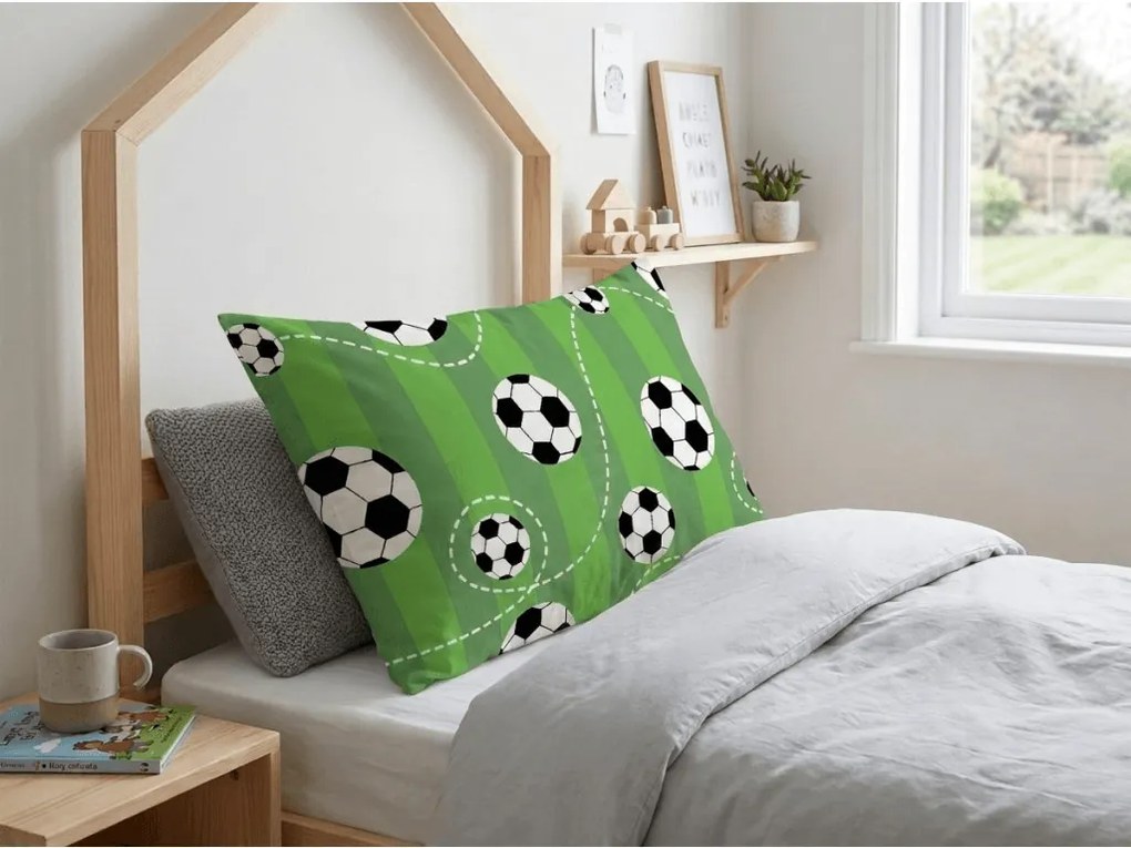 Fata de perna din policoton FOOTBALL TIME POLY 70x90 cm, verde
