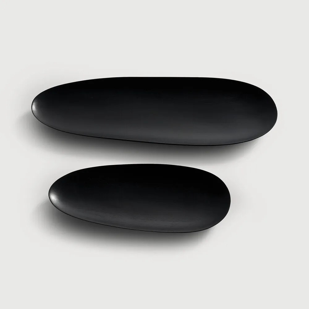 Platouri din mahon pentru servire (set of 2 pieces) - Ethnicraft Execuţie: lemn de mahon negru