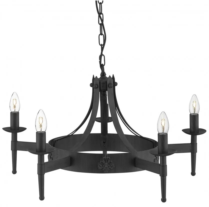 Candelabru stil rustic Cartwheel 5L 2425-5BK SRT