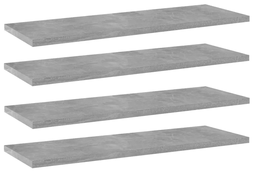 vidaXL Plăci bibliotecă, 4 buc., gri beton, 60 x 20 x 1,5 cm, PAL