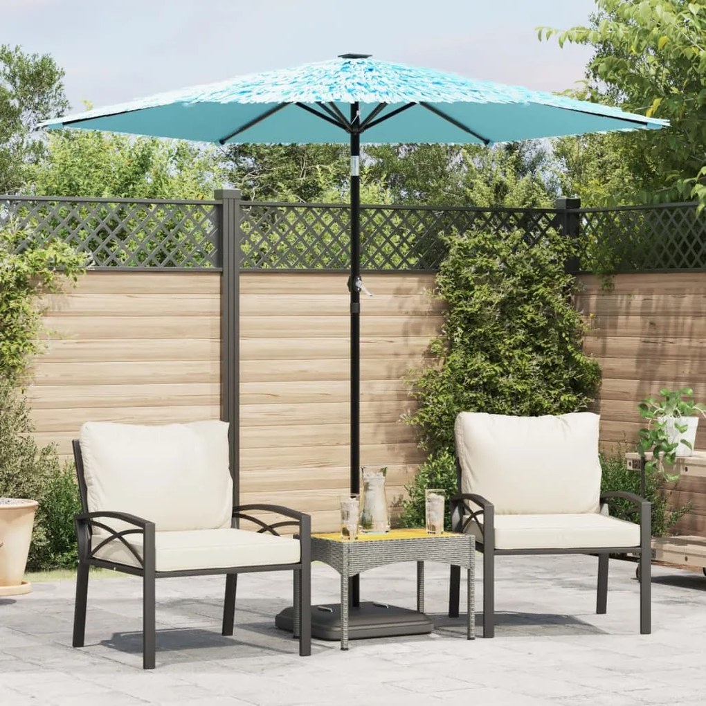 vidaXL Umbrelă soare de grădină stâlp din oțel, albastru 223x223x213cm